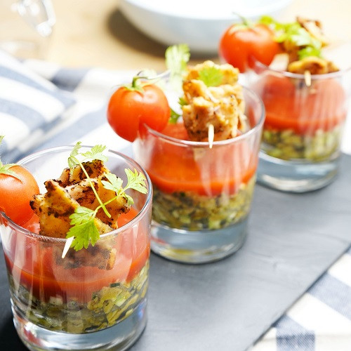 Verrine kebab pesto ketchup