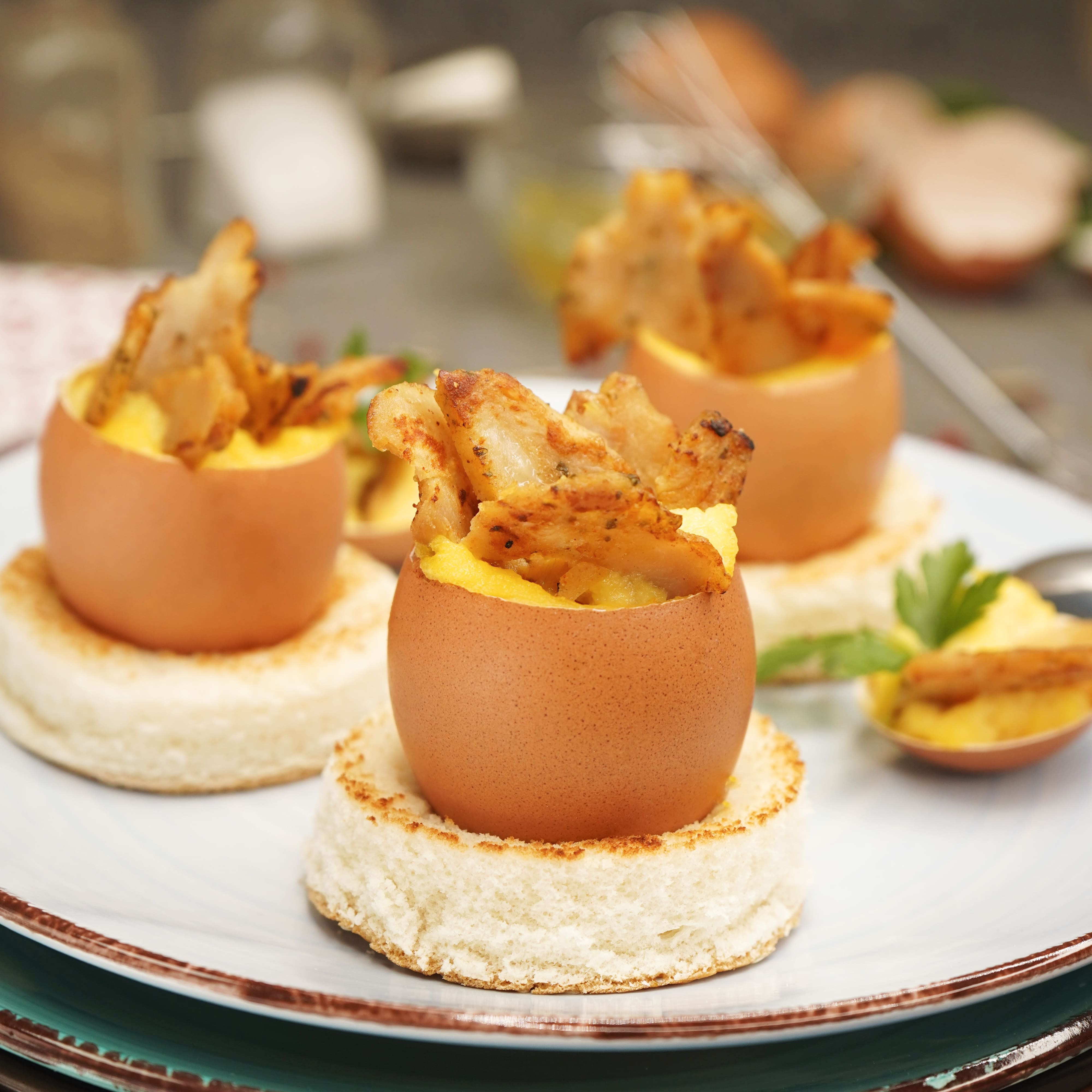oeuf brouillé et kebab