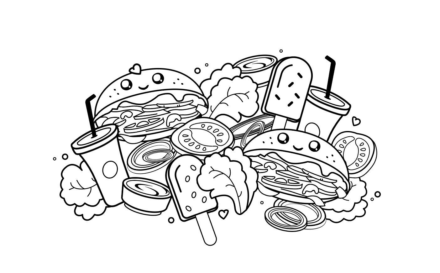 Coloriage kawaii  France Kebab – Le Maitre Kebabiste s'invite chez vous