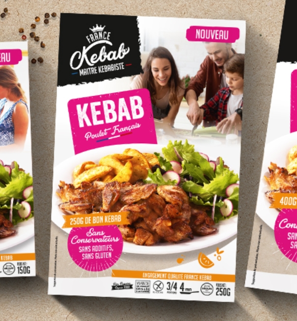 Les Lamelles de Kebab Poulet français sans additifs au rayon frais